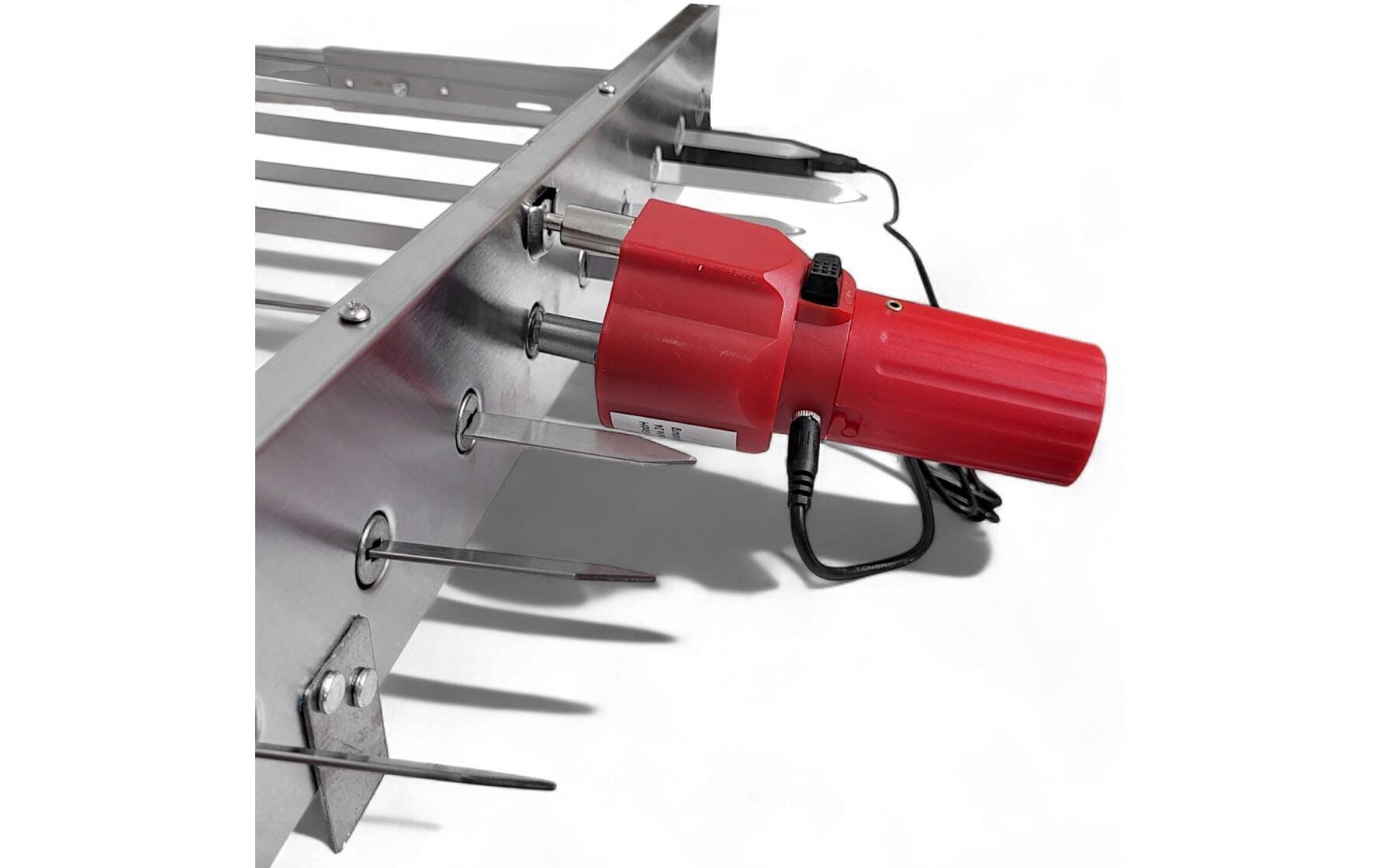 Grillpeter Spiessdreher – 62 cm, 5 V (USB), für 9 Spiesse – Edelstahl