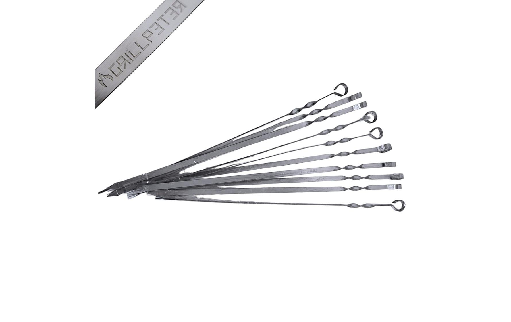 Grillpeter Schaschlikspiesse 20 Stk., 50 cm, Edelstahl, Silber