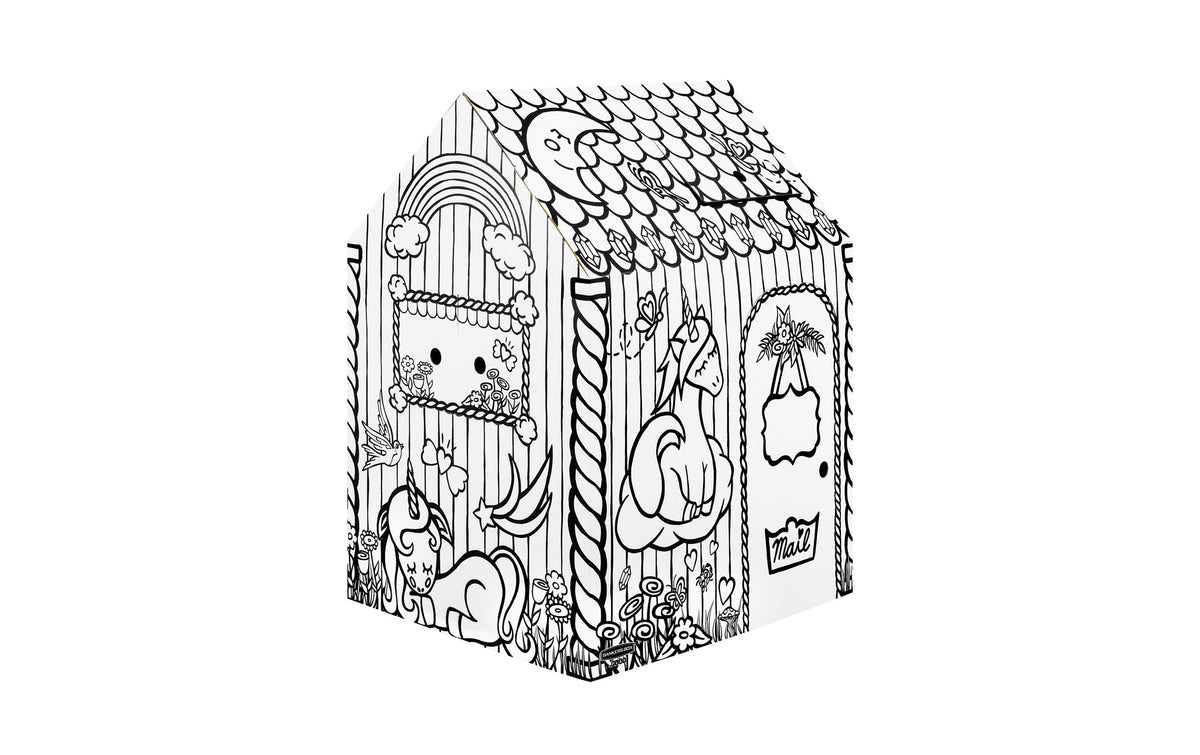 Fellowes Ausmal-Spielhaus Einhorn – 81,3 cm – FSC