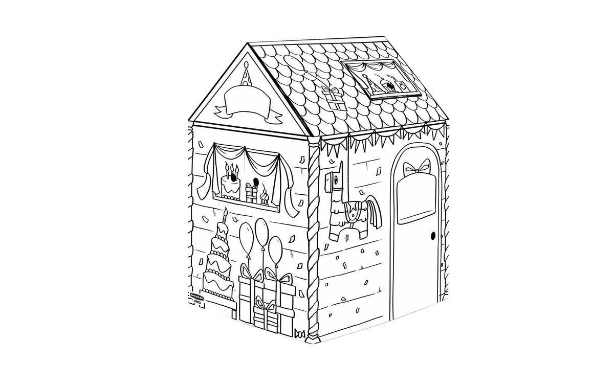 Fellowes Ausmal-Spielhaus Geburtstag – 81,3 × 121,3 cm – Karton – FSC