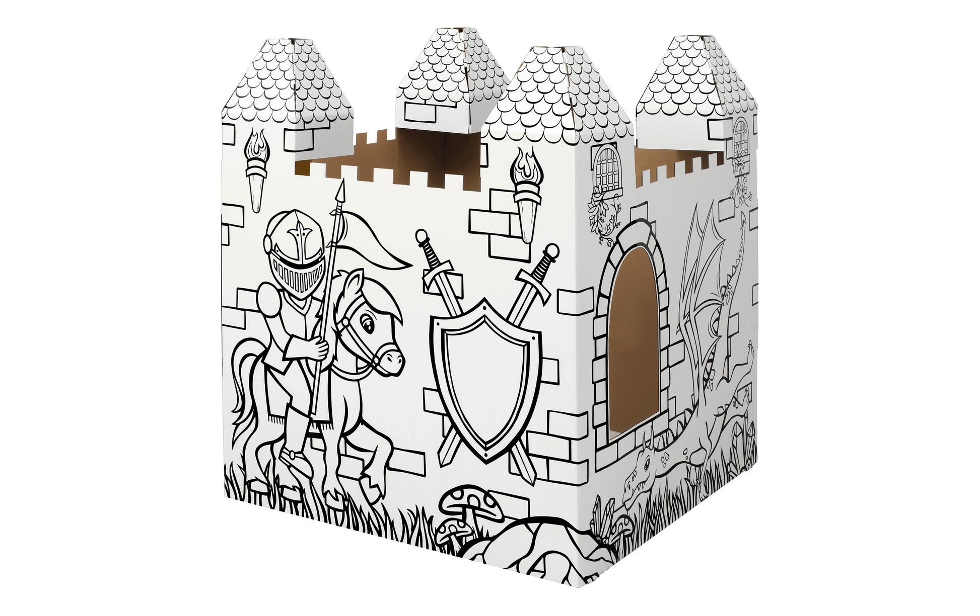 Fellowes Ausmal-Spielhaus BURG – 94,0 × 94,0 × 108,8 cm