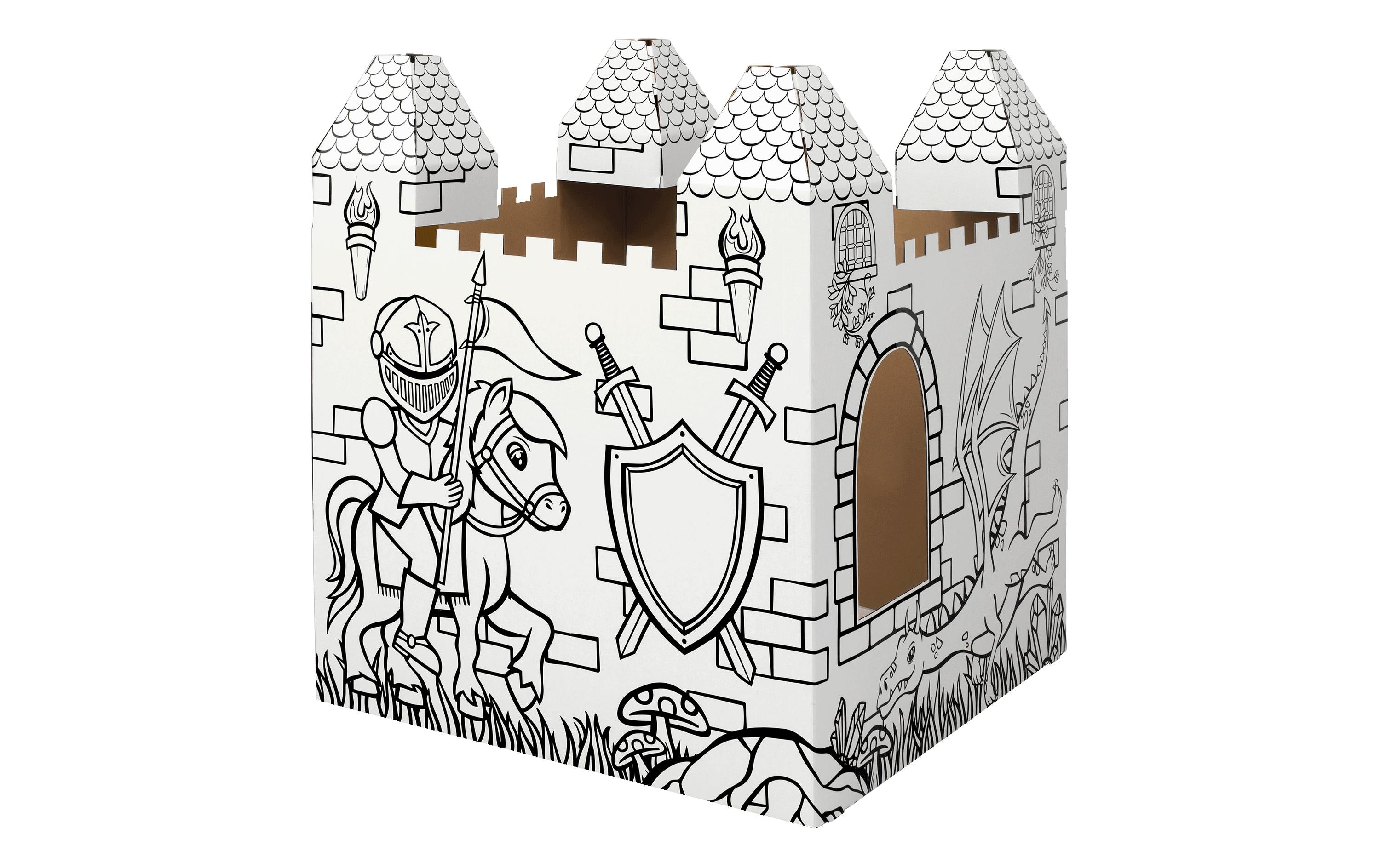 Fellowes Ausmal-Spielhaus BURG – 94,0 × 94,0 × 108,8 cm