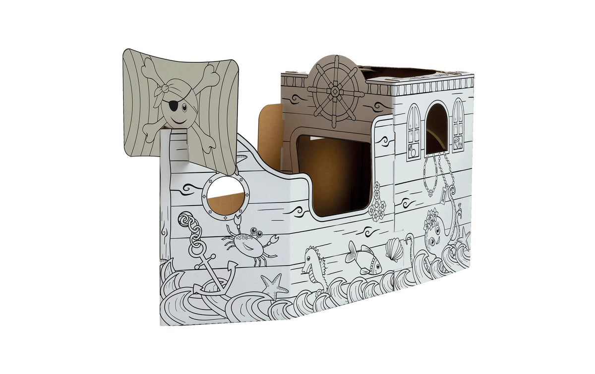 Fellowes Ausmal-Spielhaus Piratenschiff – 50,5 × 79 × 135 cm – ab 3 Jahren – Karton – FSC