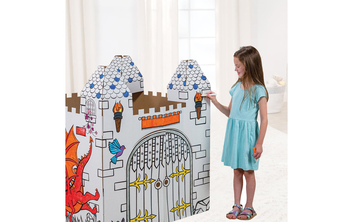 Fellowes Ausmal-Spielhaus BURG – 94,0 × 94,0 × 108,8 cm