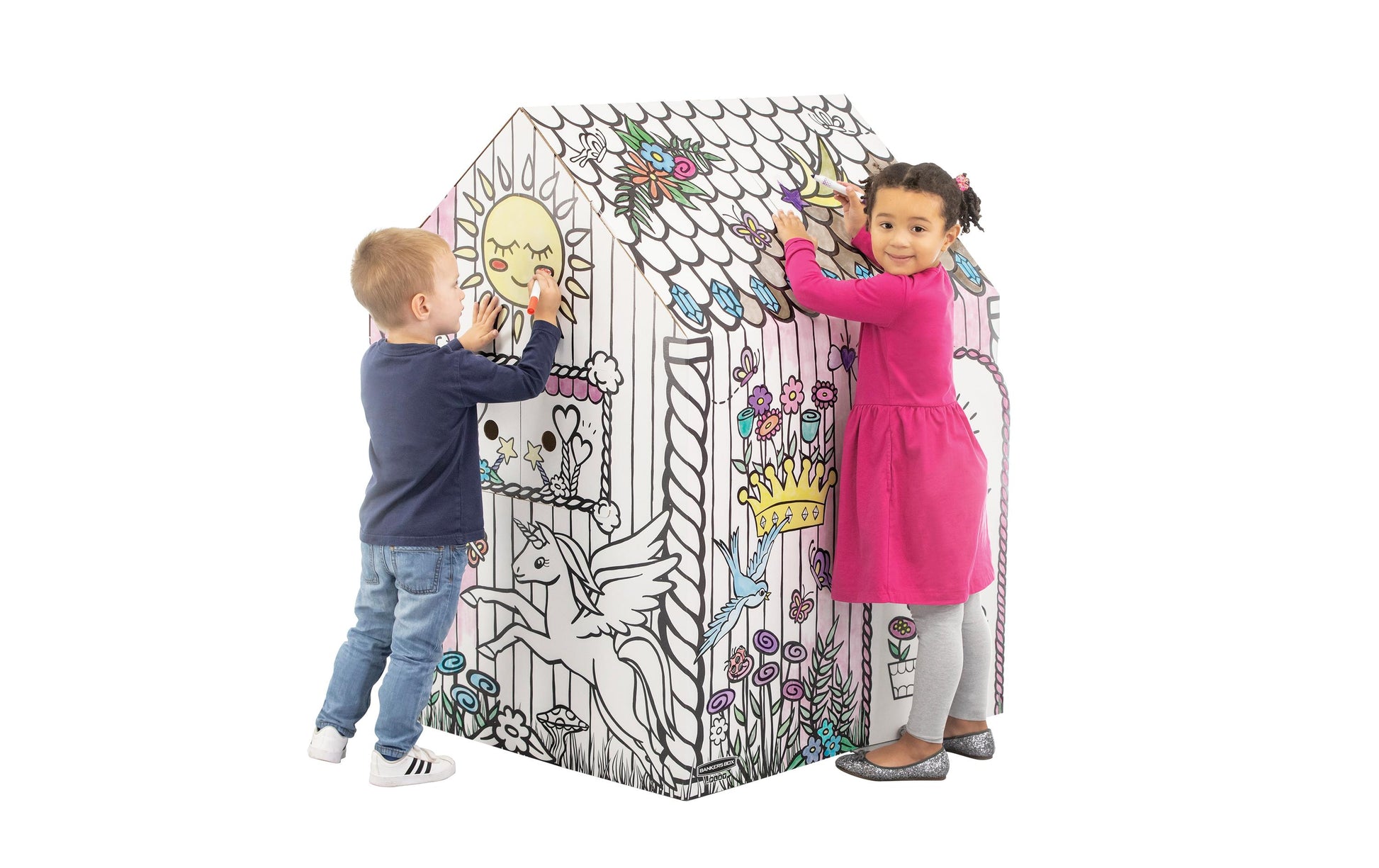 Fellowes Ausmal-Spielhaus Einhorn – 81,3 cm – FSC
