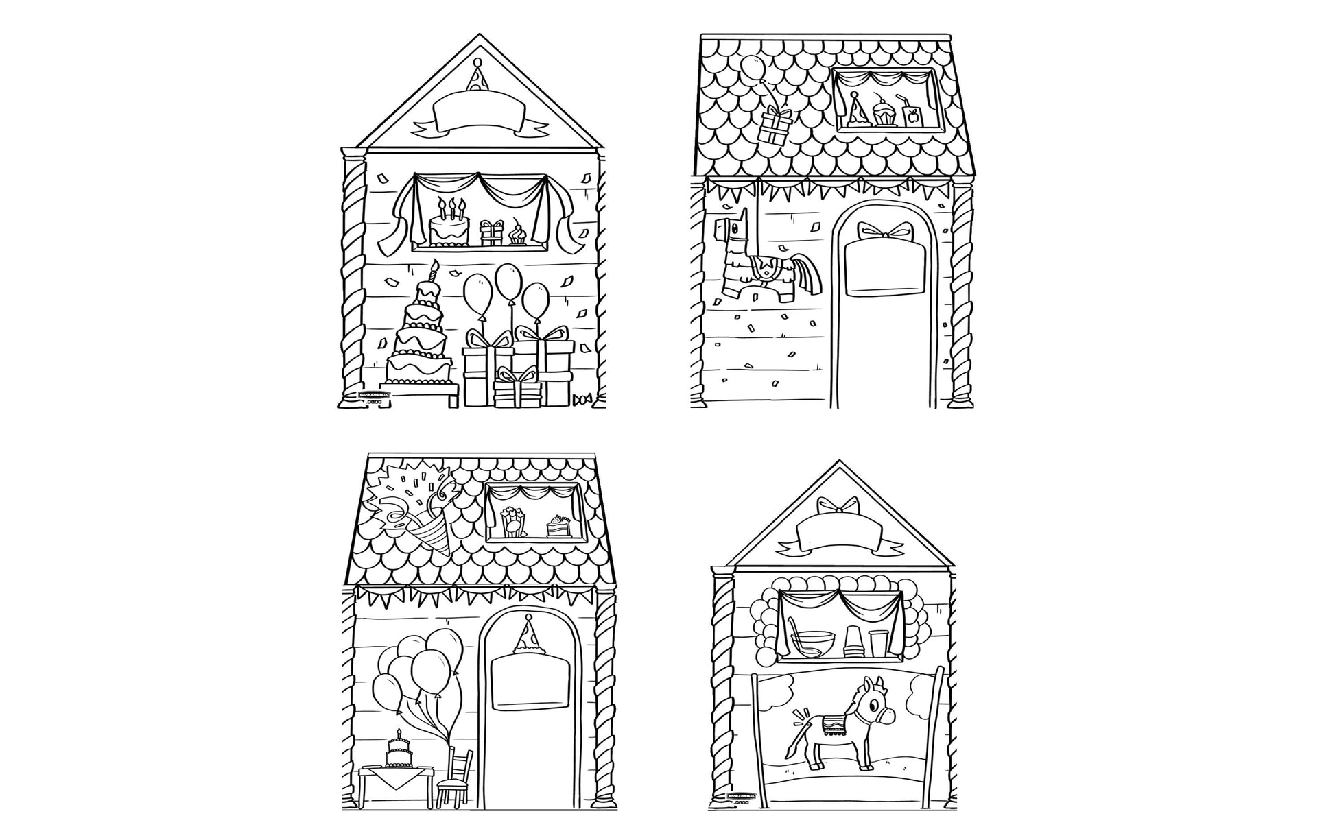 Fellowes Ausmal-Spielhaus Geburtstag – 81,3 × 121,3 cm – Karton – FSC