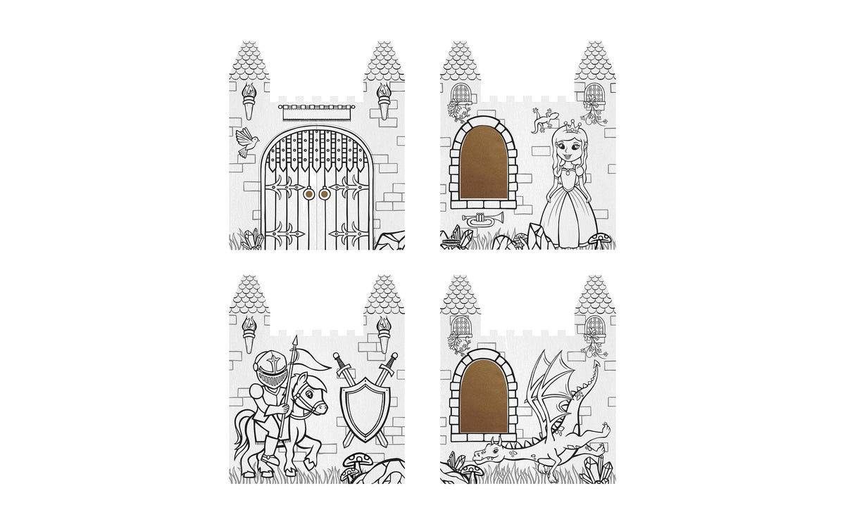 Fellowes Ausmal-Spielhaus BURG – 94,0 × 94,0 × 108,8 cm