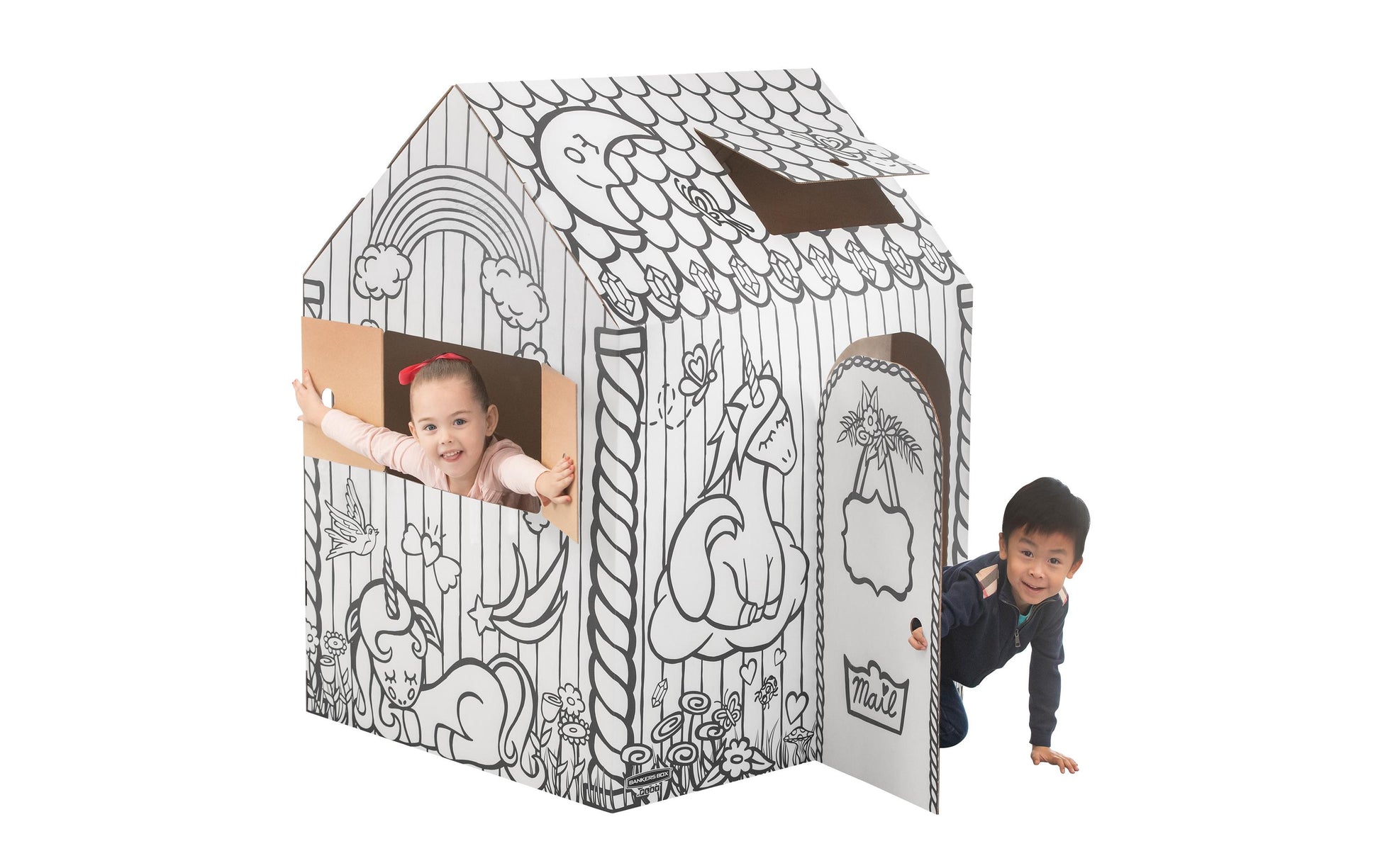 Fellowes Ausmal-Spielhaus Einhorn – 81,3 cm – FSC