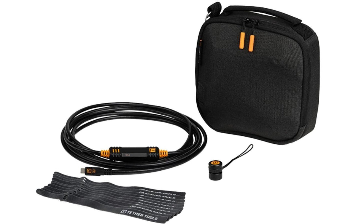 Tether Tools Starter Tethering Kit – Optima 10G Kabel, 4,6 m, gerade – Schwarz