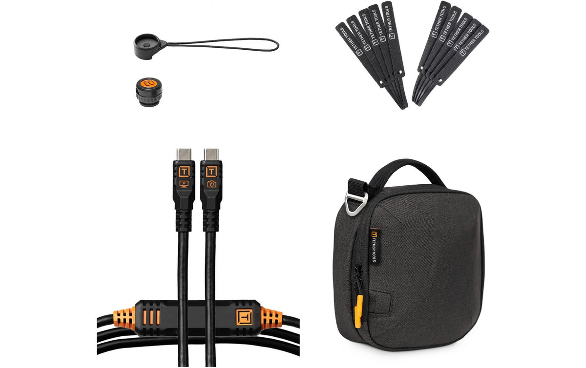 Tether Tools Starter Tethering Kit – Optima 10G Kabel, 4,6 m, gerade – Schwarz