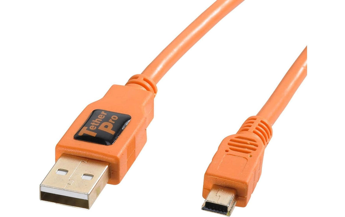 Tether Tools USB-Kabel – USB-A auf Mini-USB-B – USB 2.0 (480 Mbit/s) – 0,3 m – Orange