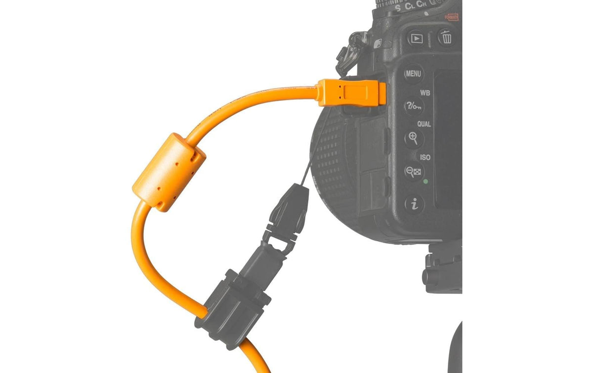 Tether Tools USB-Kabel – USB-A auf Mini-USB-B – USB 2.0 (480 Mbit/s) – 0,3 m – Orange