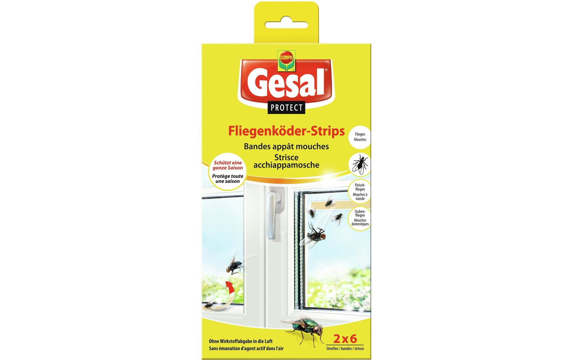 Gesal Protect Insektenfalle – 12 × 1,3 × 22,6 cm – für Fluginsekten