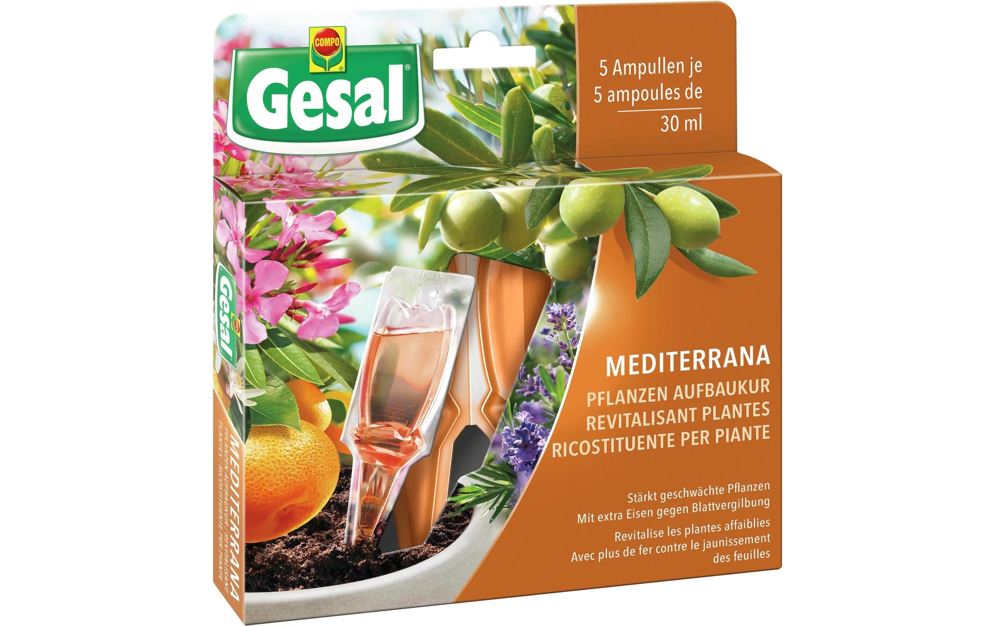 Gesal Pflanzenhilfsmittel – für Mediterrane Pflanzen & Zitruspflanzen – Flüssigkeit – 5×30 ml 2531802039