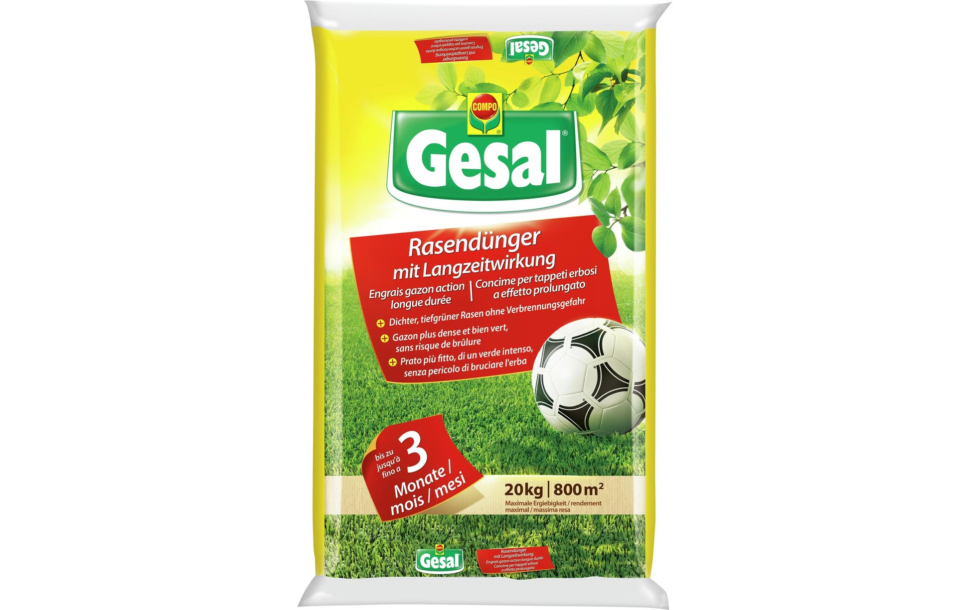 Gesal Dünger Mehrnährstoff-Makronährstoff-Dünger, 20 kg, NPK 15-3-10, Granulat, für 800 m²
