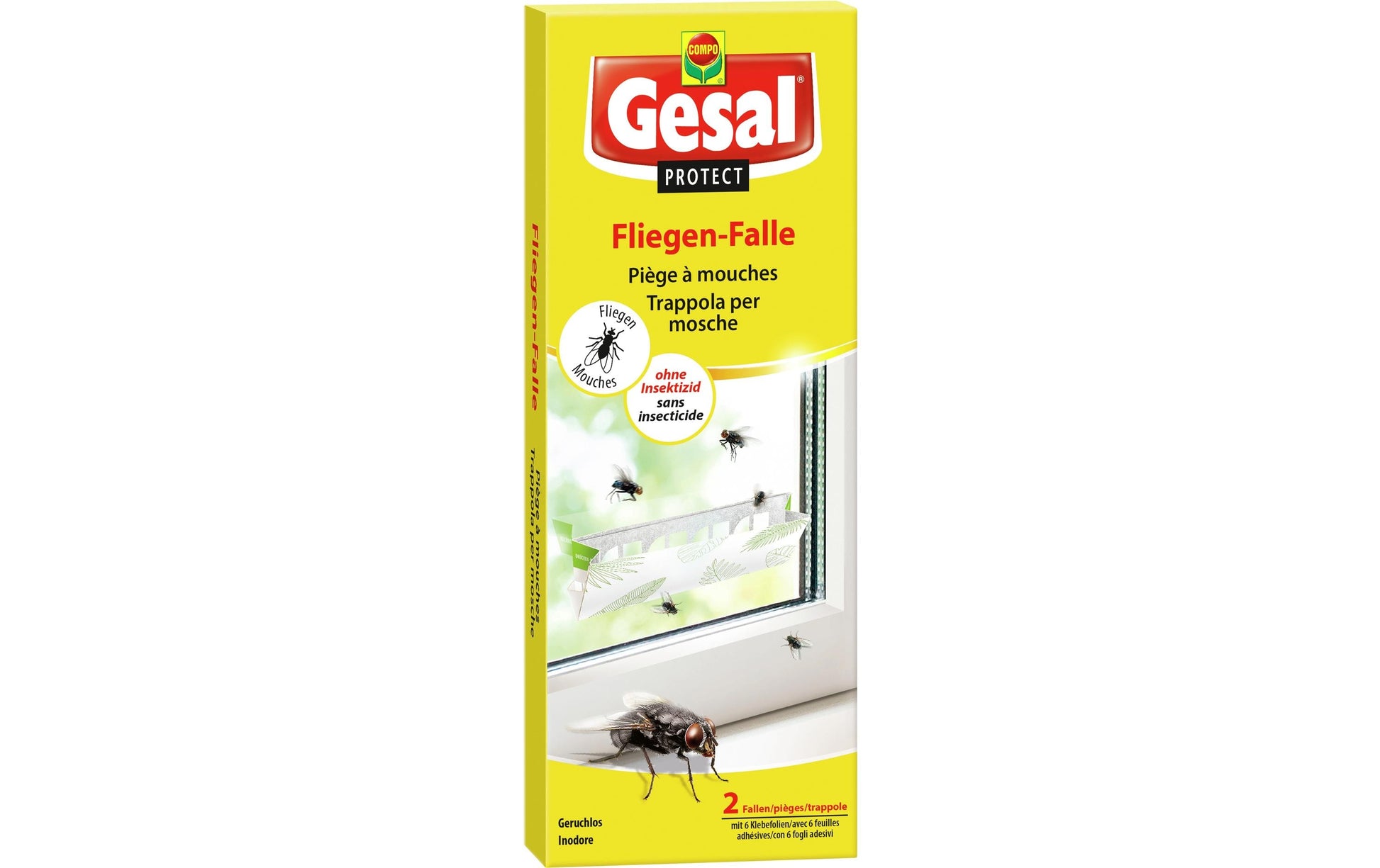 Gesal Insektenfalle – 9 × 22,9 × 2,6 cm – silber – für Fruchtfliegen