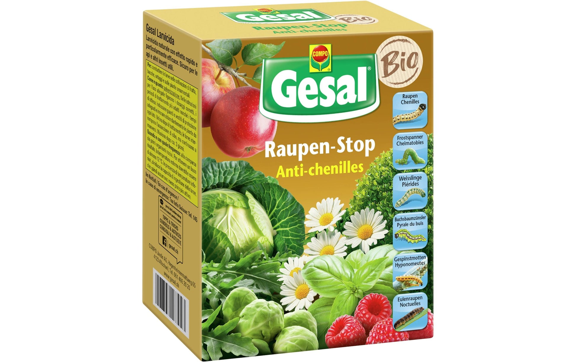 Gesal Raupen-Stop – zytoplasmatische Granula; Bacillus thuringiensis var. kurstaki – für Insekten