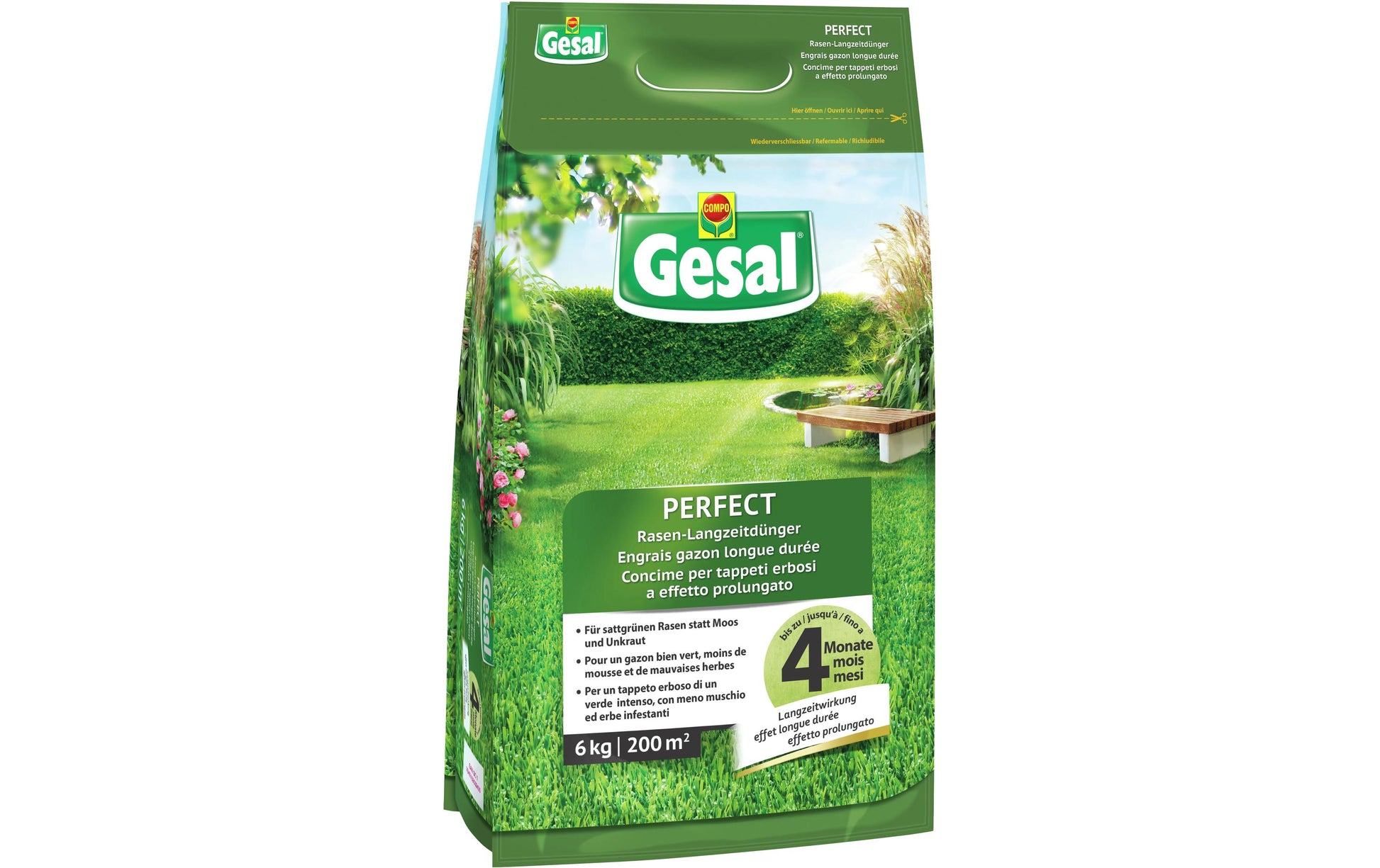 Gesal Rasendünger Langzeitdünger, PERFECT, Granulat – 6 kg