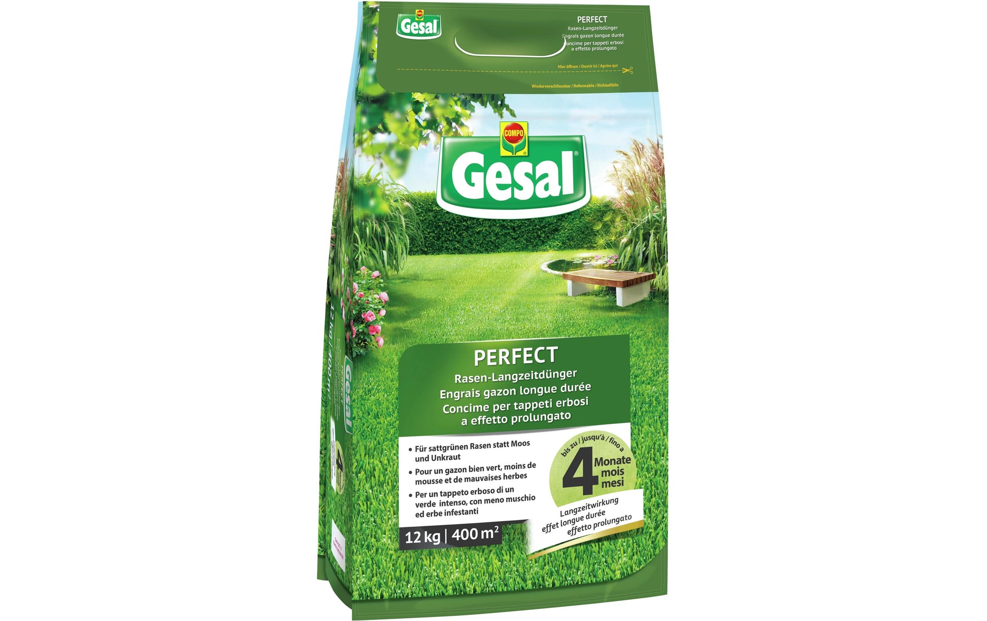 Gesal Rasen-Langzeitdünger, PERFECT, Granulat – 12 kg