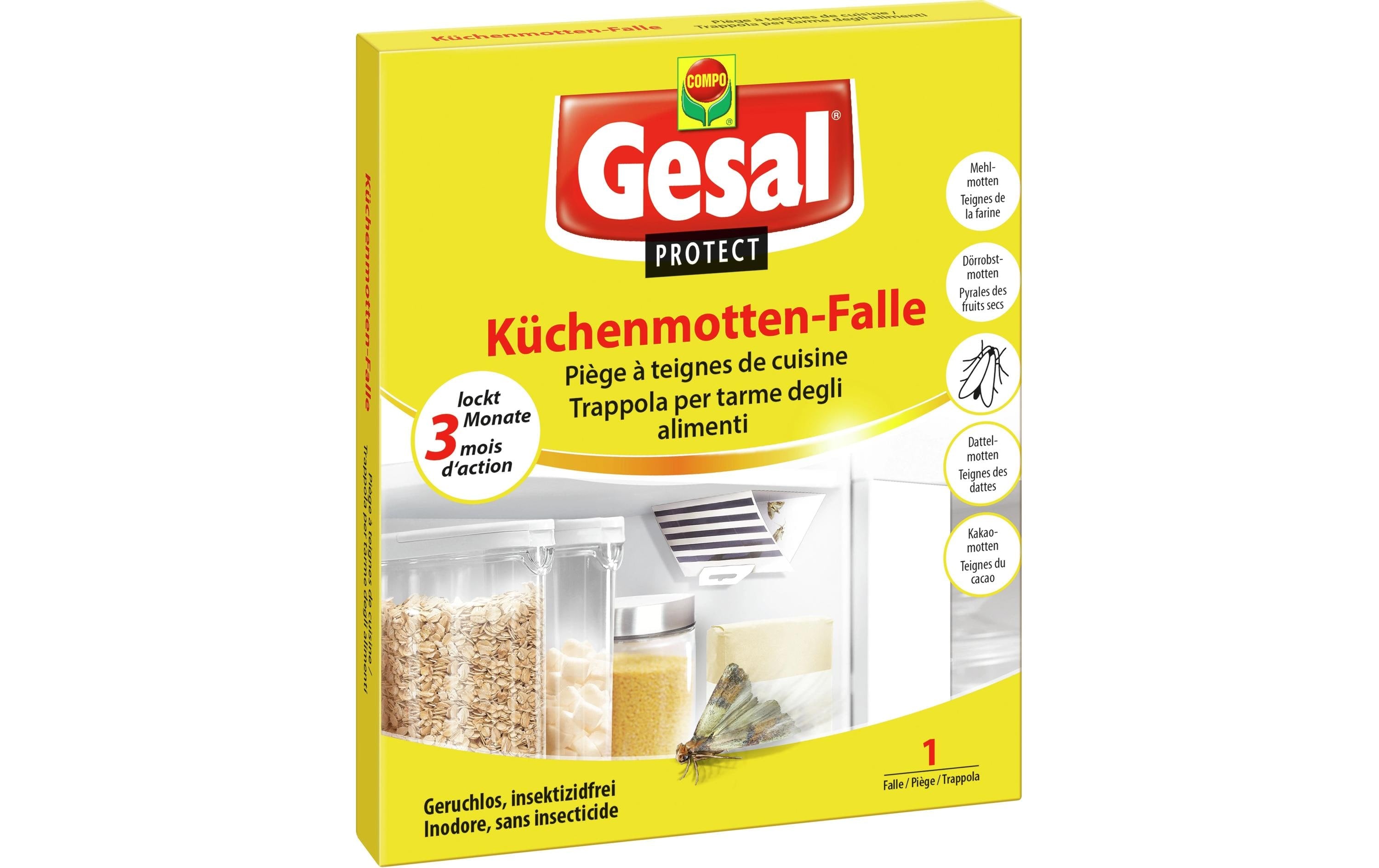 Gesal Protect Insektenfalle – 11,7 × 14 cm – mit Lockstoffplättchen – für Motten