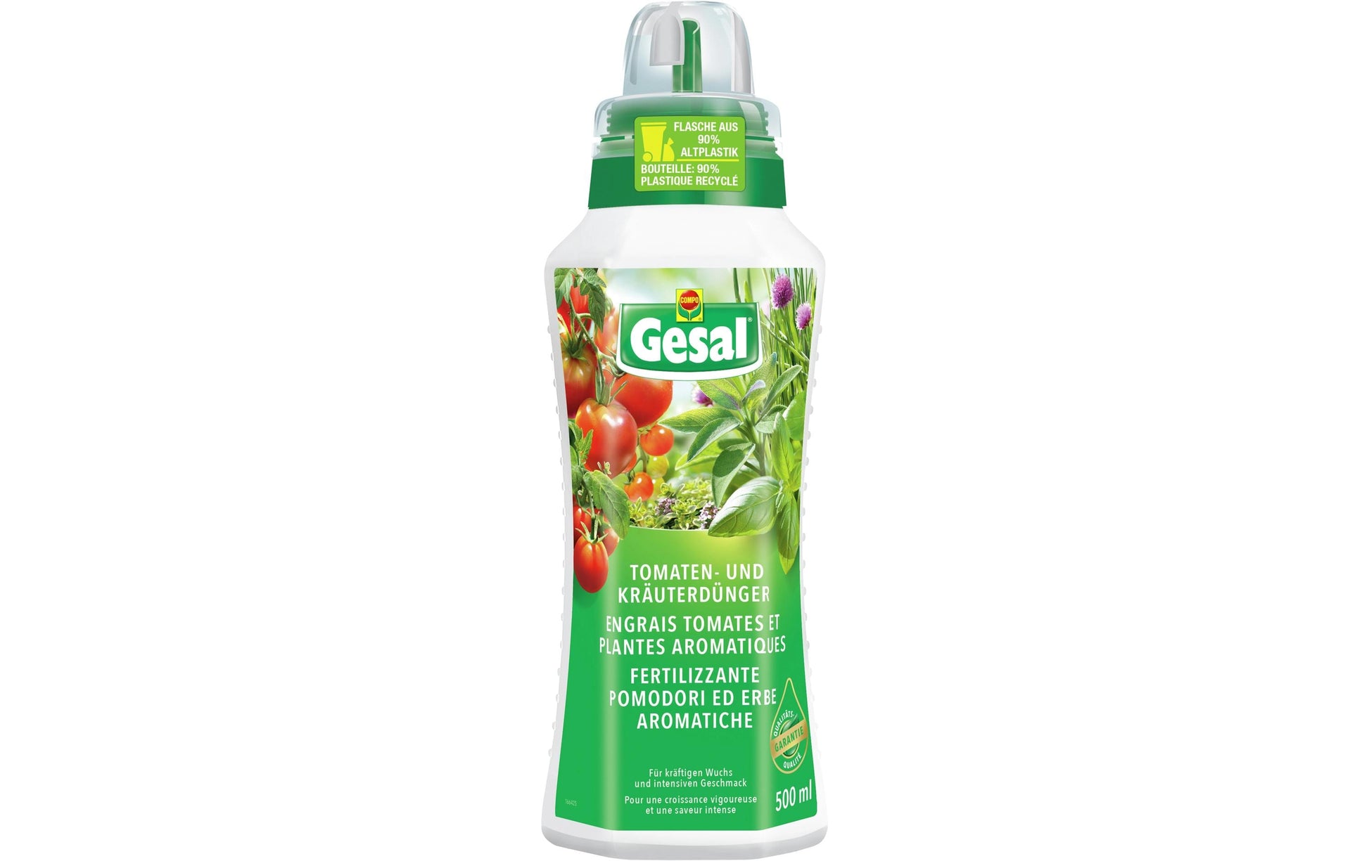 Gesal Tomaten- und Kräuterdünger, 0,5 l, NPK 5-5-7, Flüssig, Konzentrat – für Tomaten, Kräuter, Gemüse