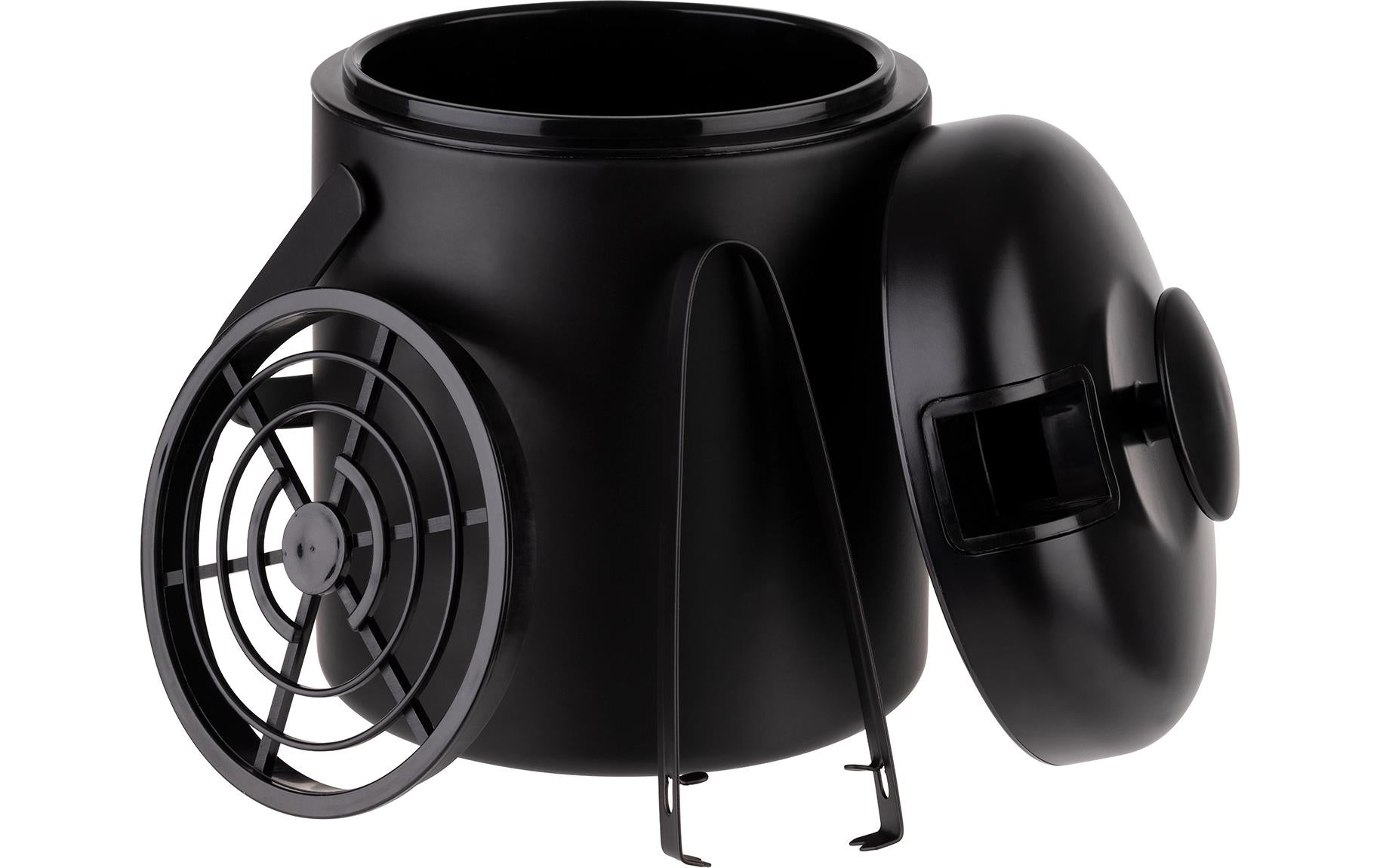 APS Eiswürfelbehälter POLAR – Ø 14 × 22 cm, 1,3 l, Edelstahl/Kunststoff (PP), Schwarz