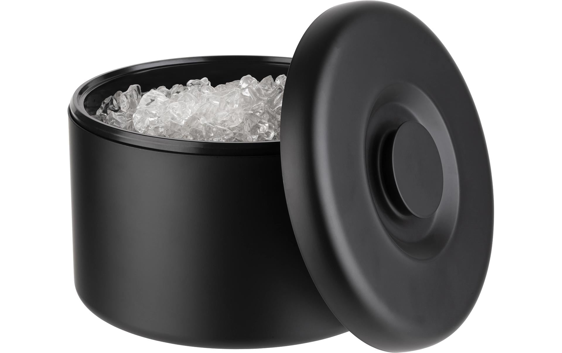 APS Eiswürfelbehälter ARCTIC – Ø 27 × 20 cm, 6 l, Aluminium, Schwarz, 300 Eiswürfel