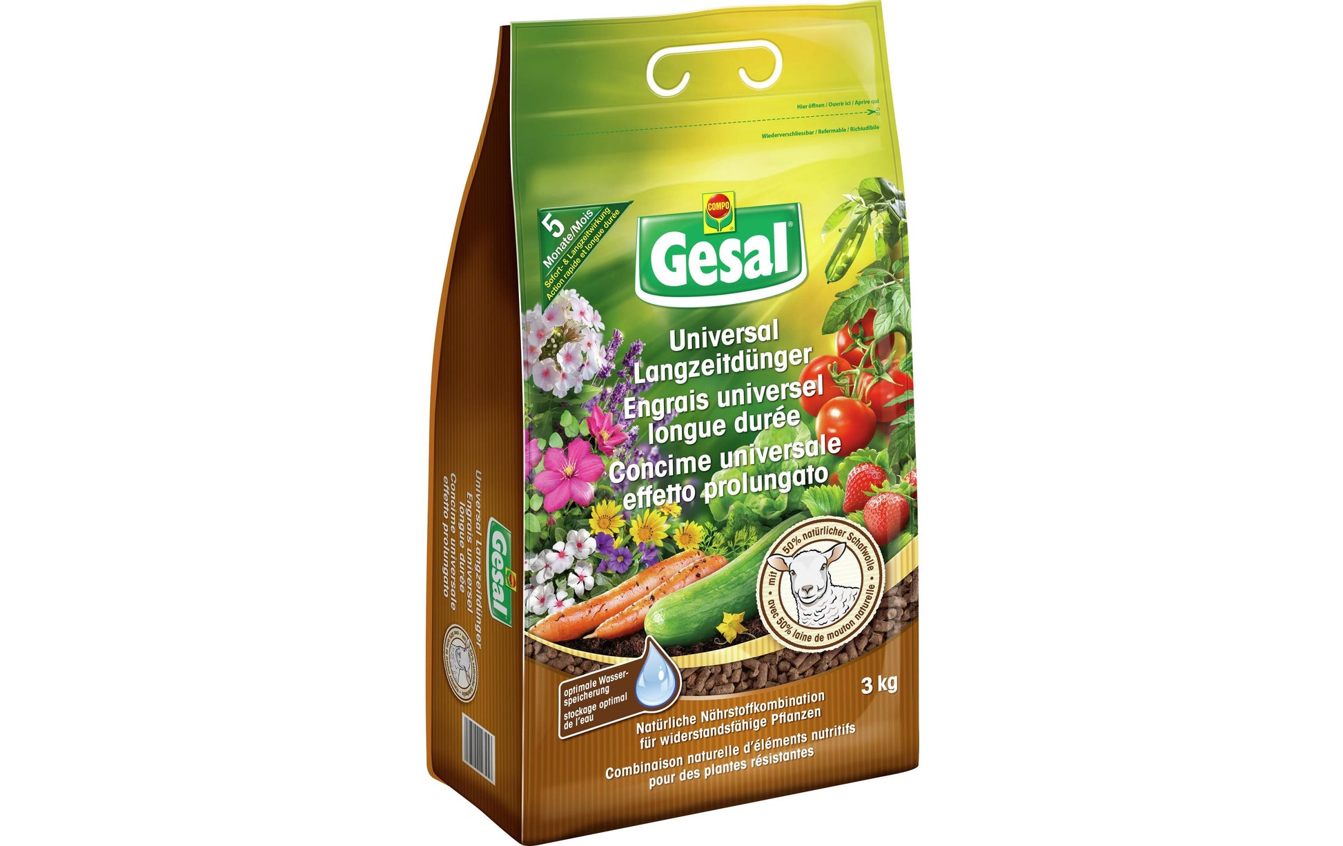 Gesal Dünger Granulat, Organisch, NPK 6+3+5 – 3,0 kg
