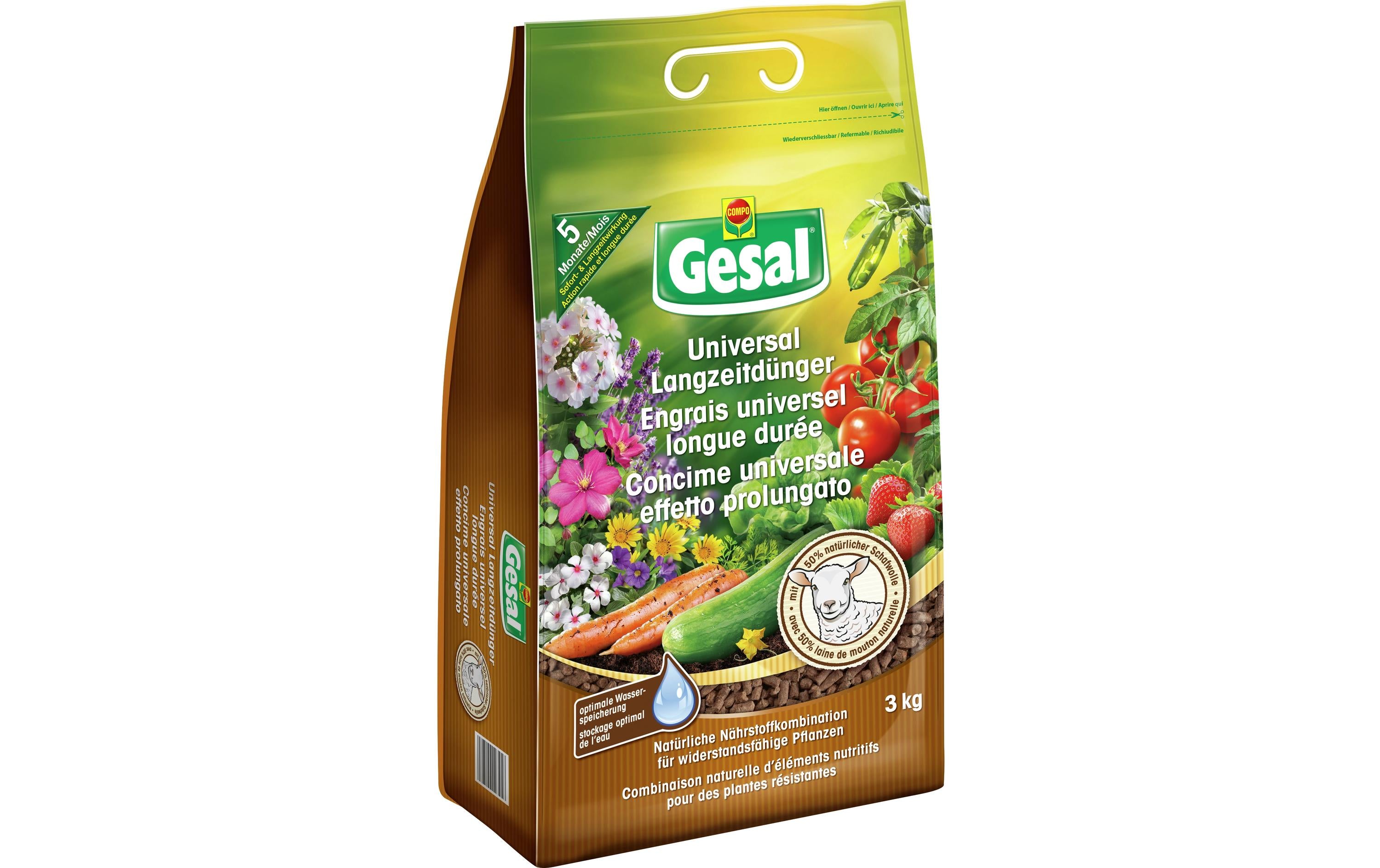 Gesal Dünger Granulat, Organisch, NPK 6+3+5 – 3,0 kg