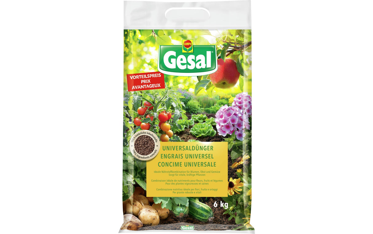 Gesal Universaldünger, fest, für Blumen, Garten, Gemüse, Obst – 6 kg