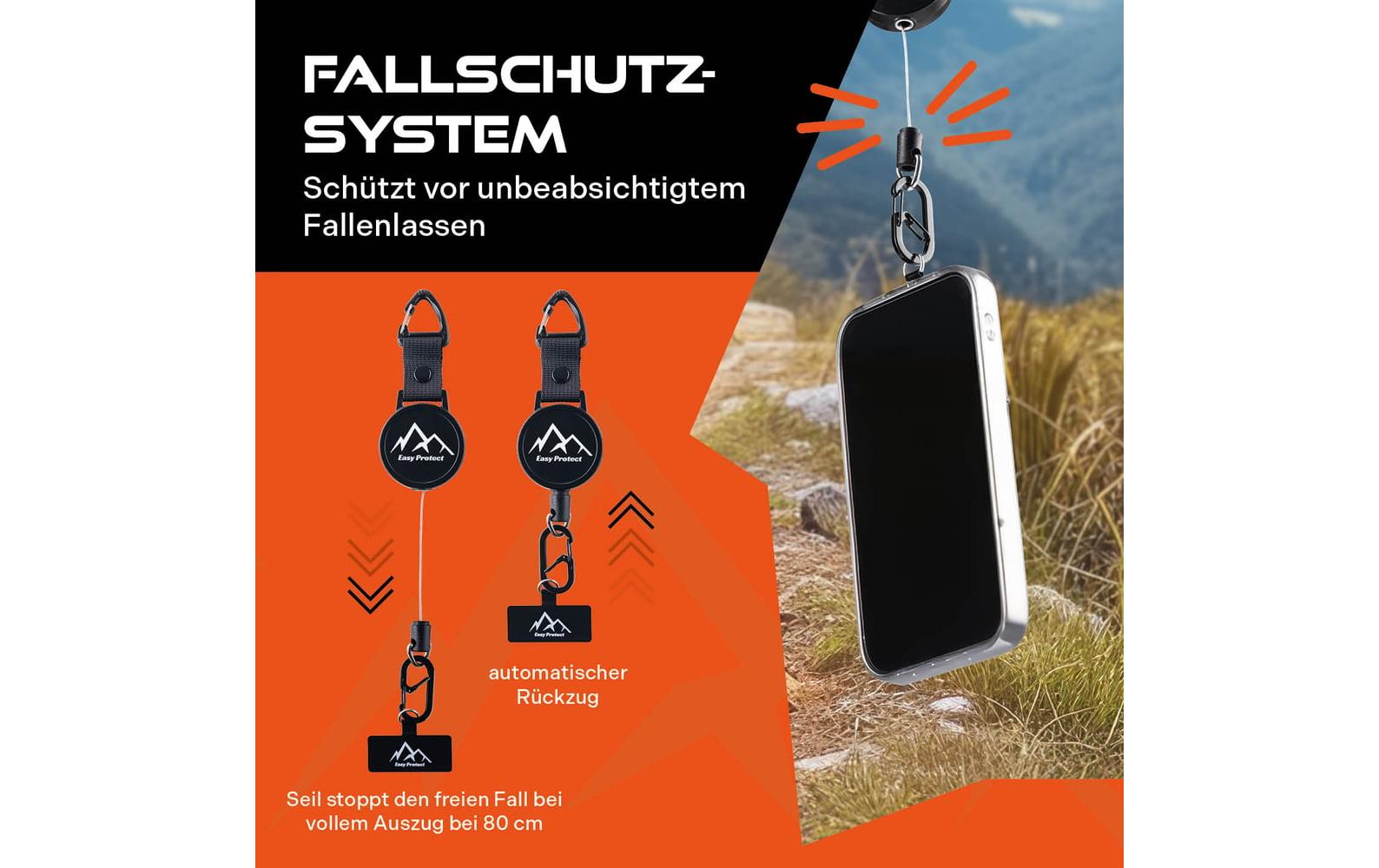 Peak protect Easy Protect – Smartphone-Trageband – Fallsicher – für Smartphones (Universal) – Schwarz