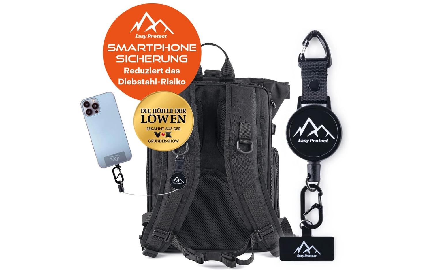 Peak protect Easy Protect – Smartphone-Trageband – Fallsicher – für Smartphones (Universal) – Schwarz