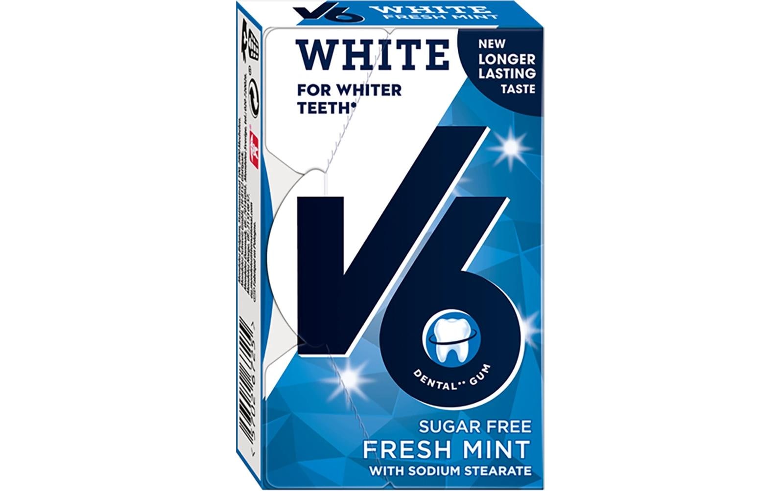 V6 Kaugummi – Pfefferminz, zuckerfrei – 24 g