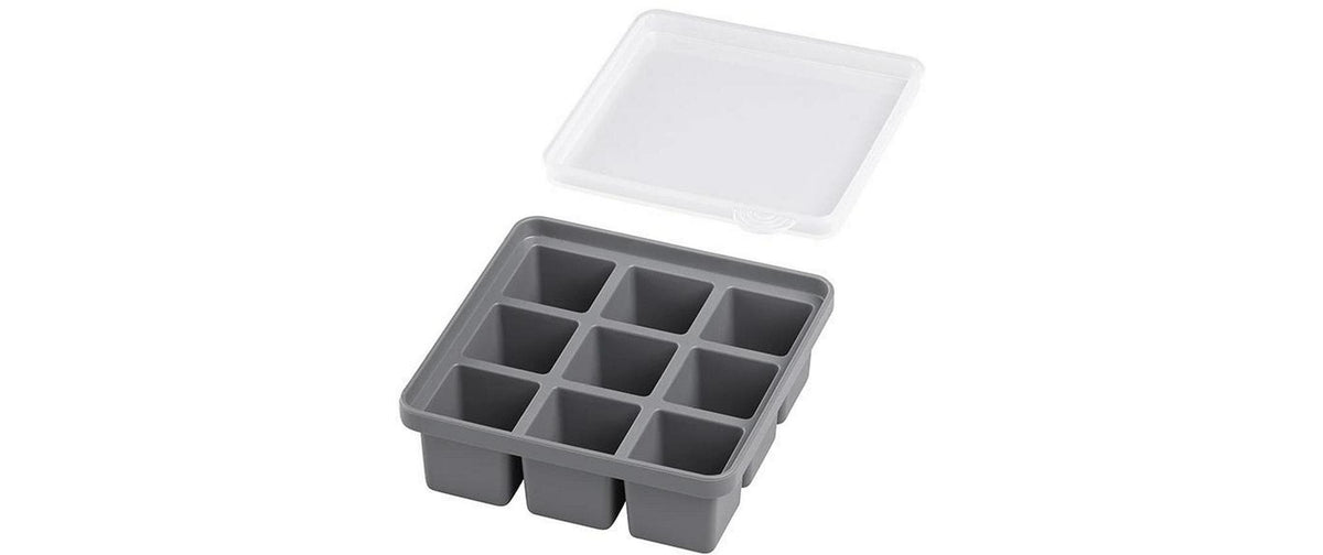 APS – Eiswürfelform 210 ml, 15,5 × 15,5 × 5,5 cm, Silikon, Grau/Silber, BPA-frei, spülmaschinenfest