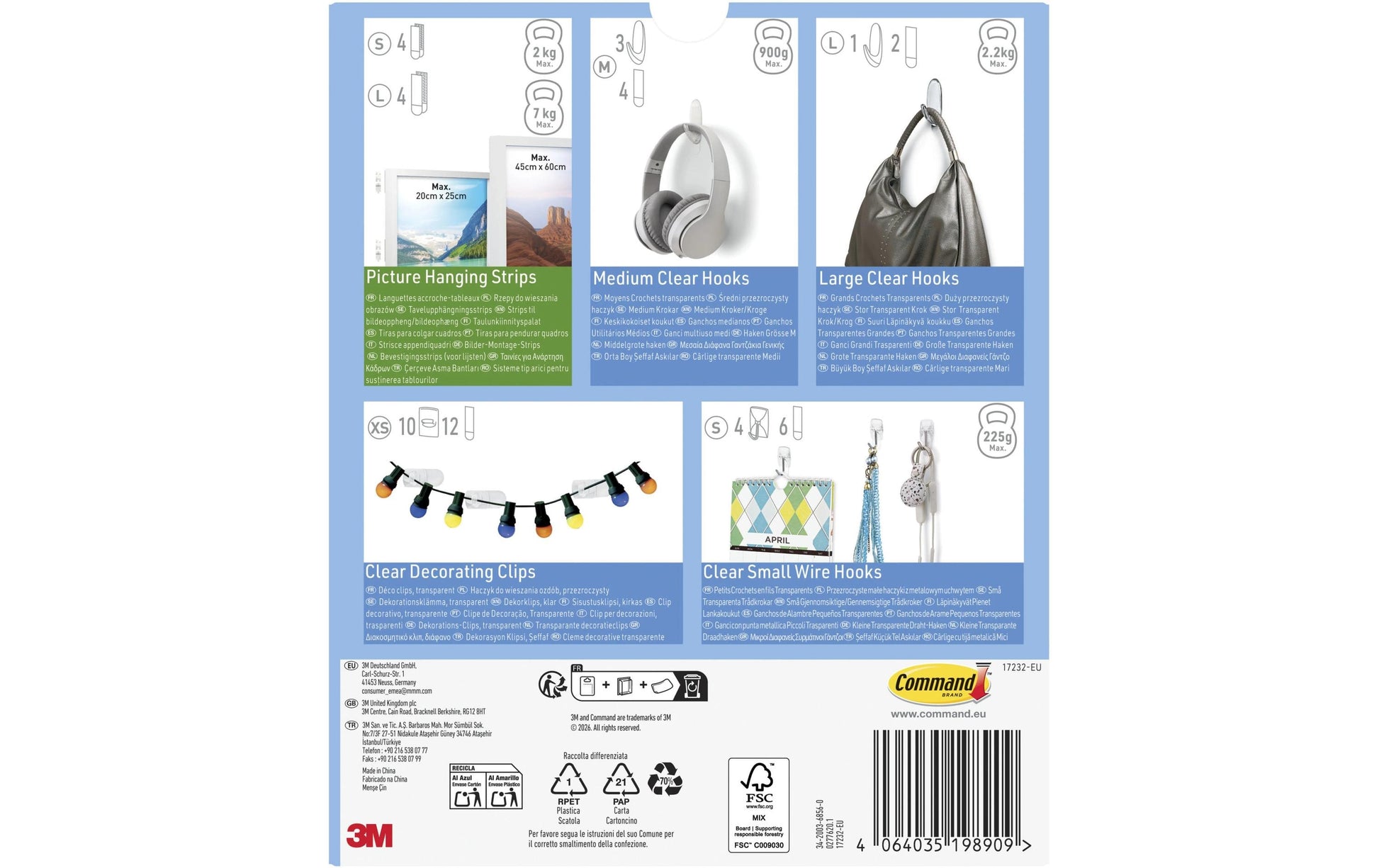 Command Haken – Acryl – Transparent – 2 kg – 43 × 155 mm
