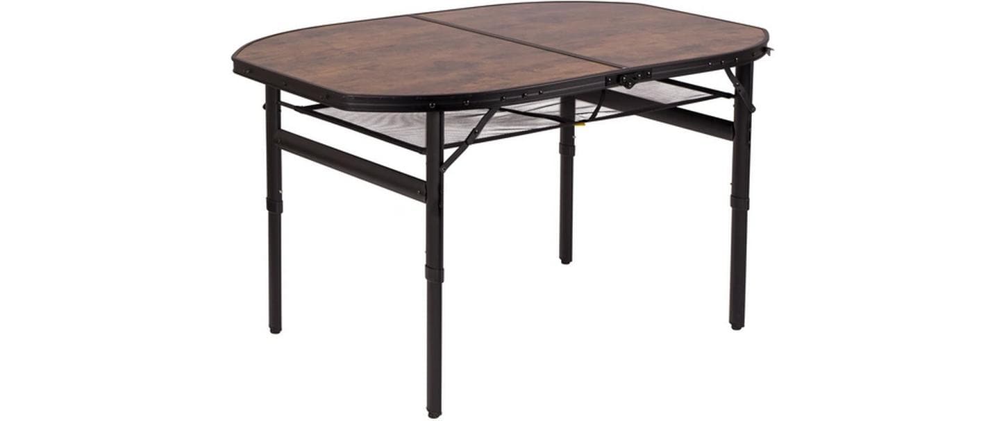 Bo-camp Bistro-Set – Braun – Aluminium – Tisch 120 × 80 × 70 cm – höhenverstellbar