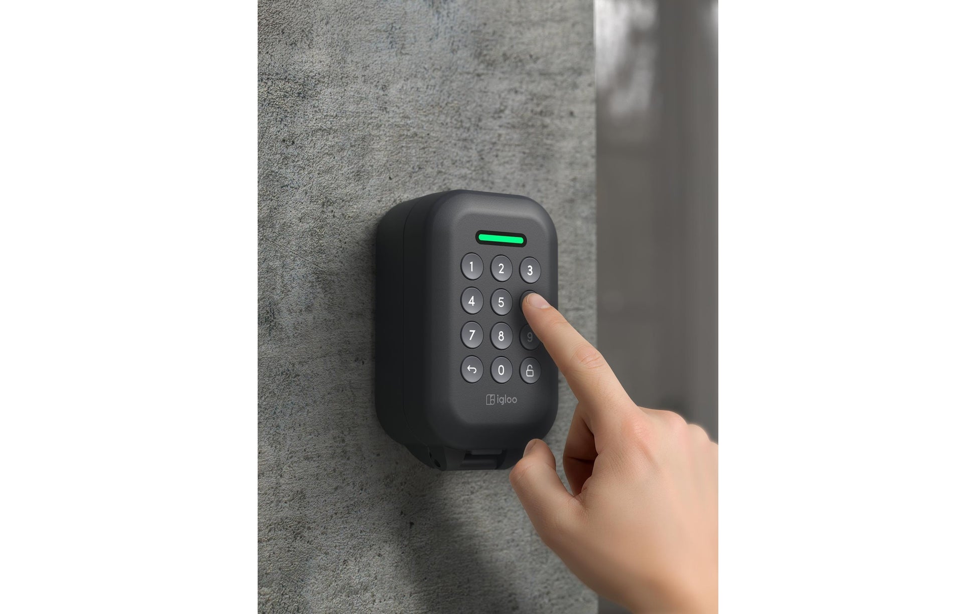 igloohome Lockbox Schlüsselsafe – Metall, 148×62×85 mm, BT, Aussen, Schwarz