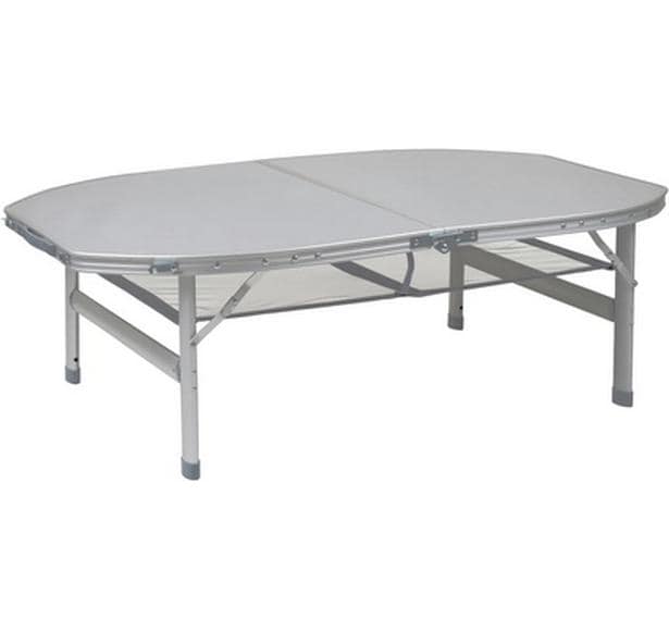 Bo-Camp Campingtisch – Grau – Aluminium – Tisch 120 × 80 × 70 cm – höhenverstellbar