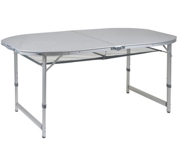 Bo-camp Höhenverstellbarer Tisch, 150 × 80 cm, 55–70 cm, 30 kg, Grau, Aluminium