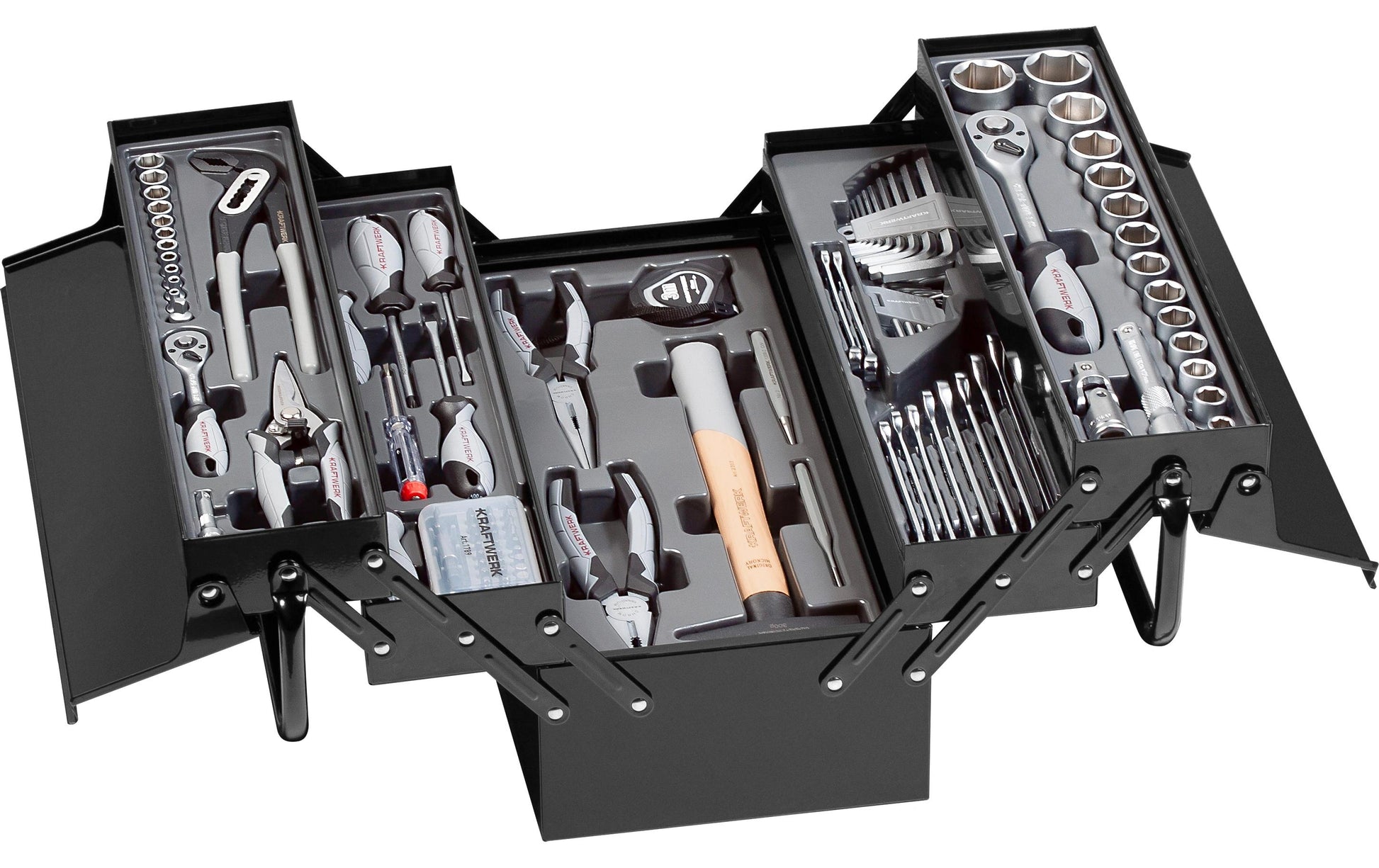 Kraftwerk Werkzeugkoffer Werkstatt – 106-teilig, 448 × 250 mm