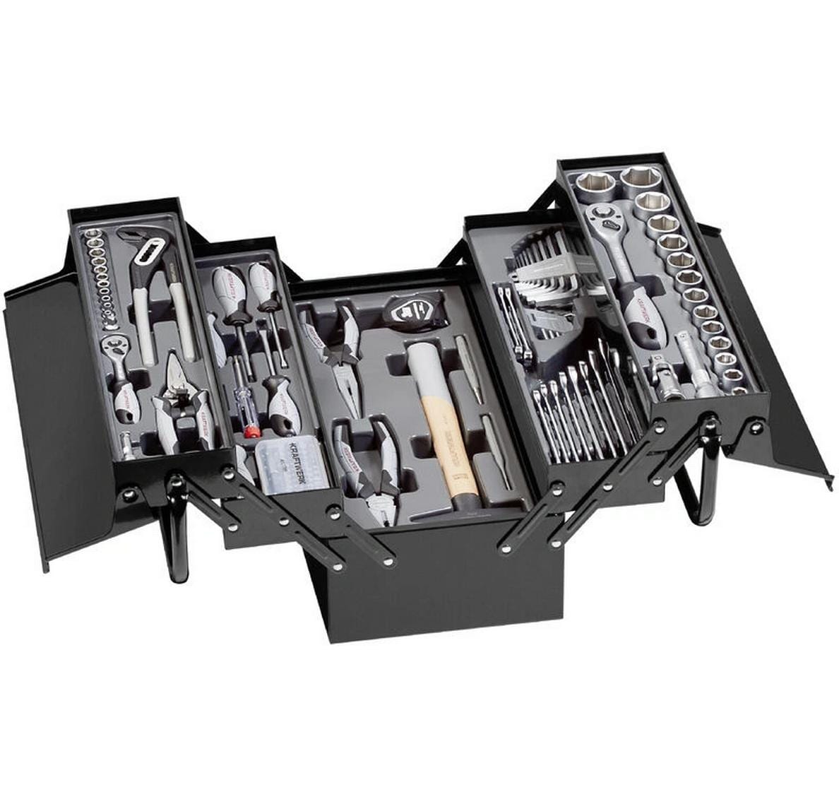 Kraftwerk Werkzeugkoffer Werkstatt – 106-teilig, 448 × 250 mm