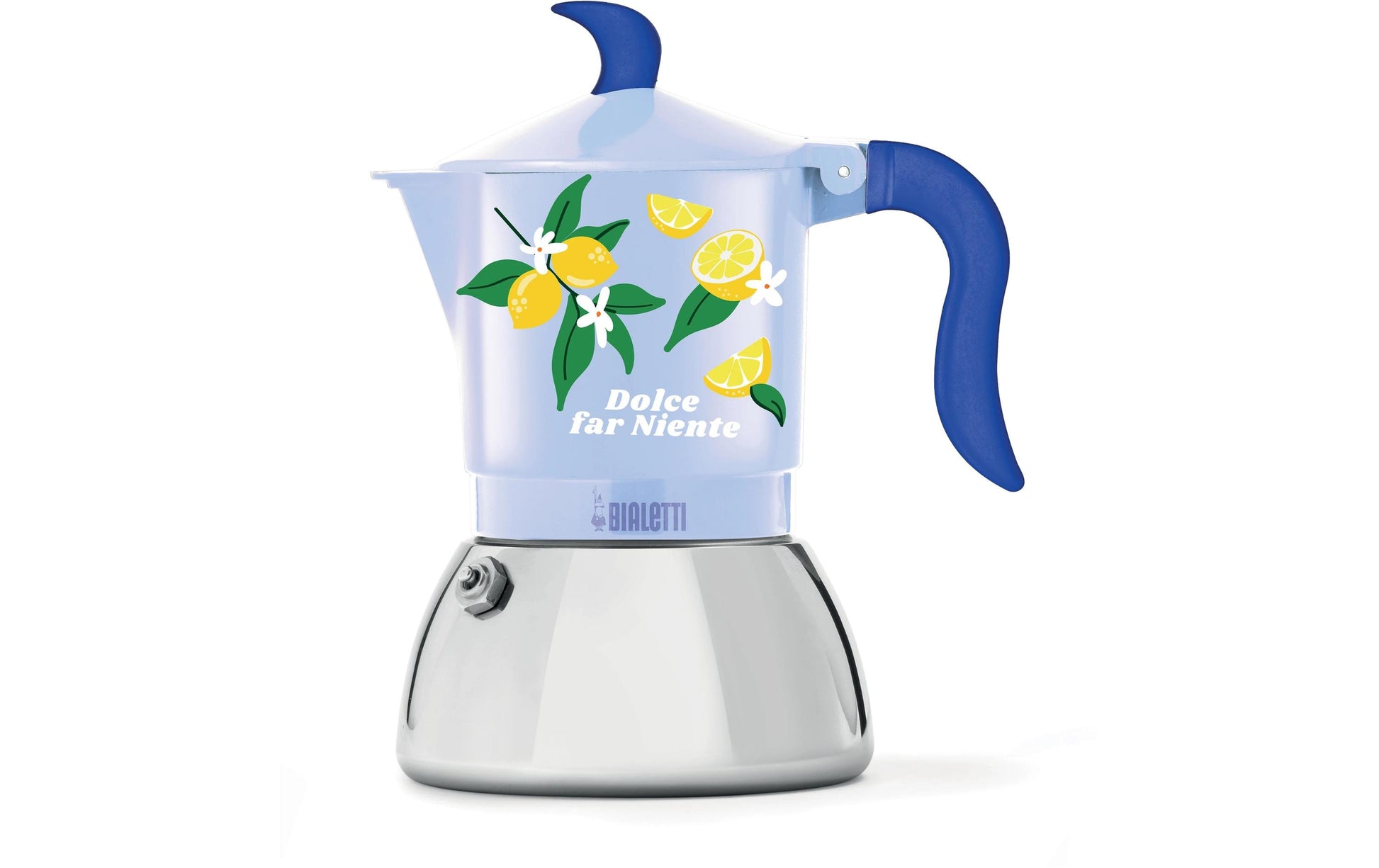 Bialetti Moka Fiammetta Ind French Press / Kaffeebereiter – 4 Tassen, Aluminium/Edelstahl, Blau