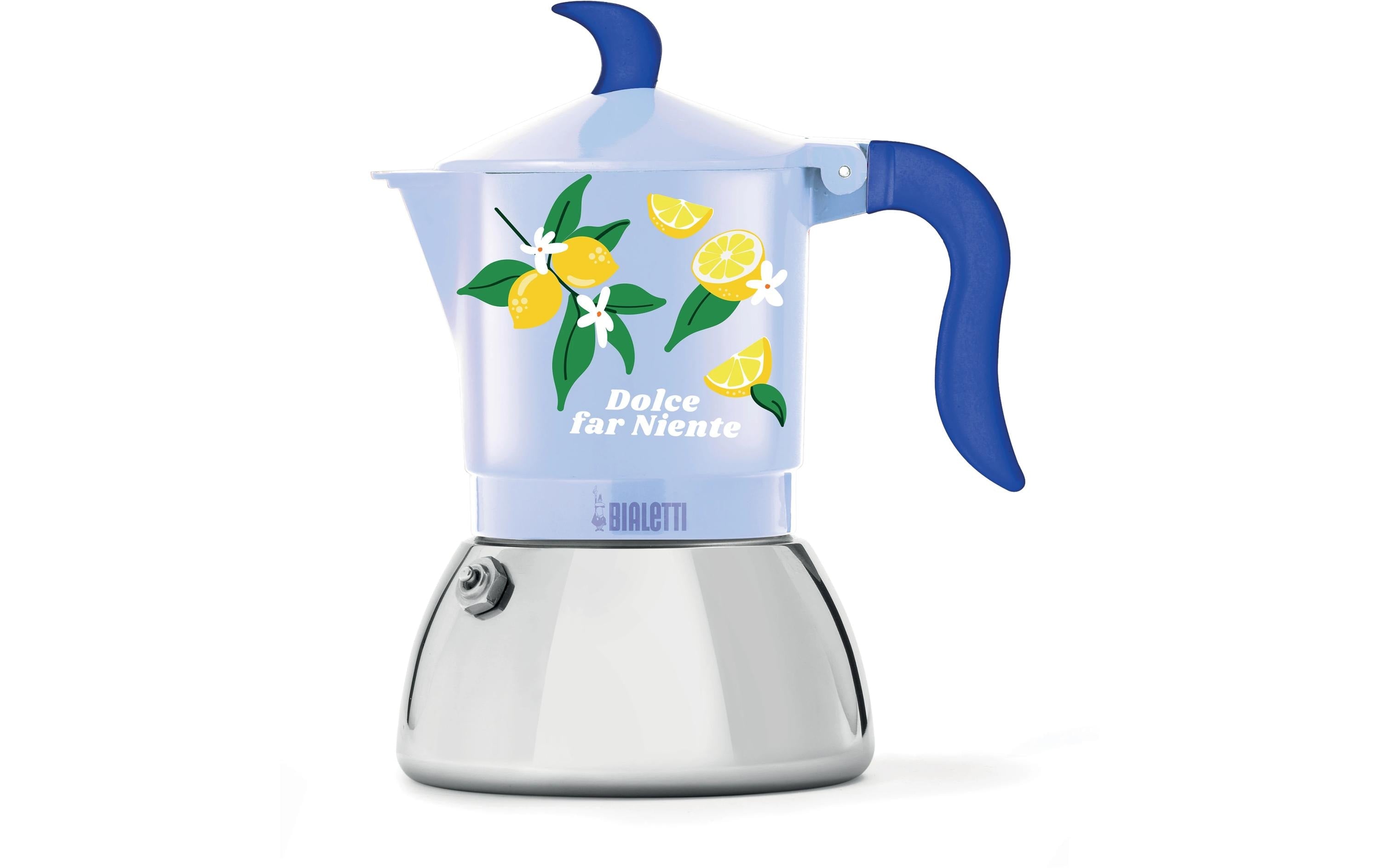 Bialetti Moka Fiammetta Ind French Press / Kaffeebereiter – 4 Tassen, Aluminium/Edelstahl, Blau