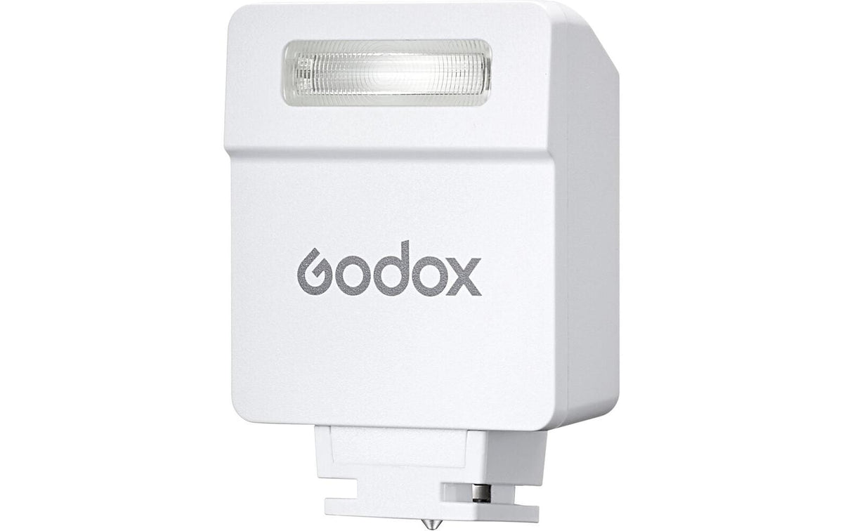 Godox IM22 Mini-Blitz – Leitzahl 22, 470 mAh Li-Ion, 5 Leistungsstufen, 3 s Blitzfolge – für Universal – Weiss