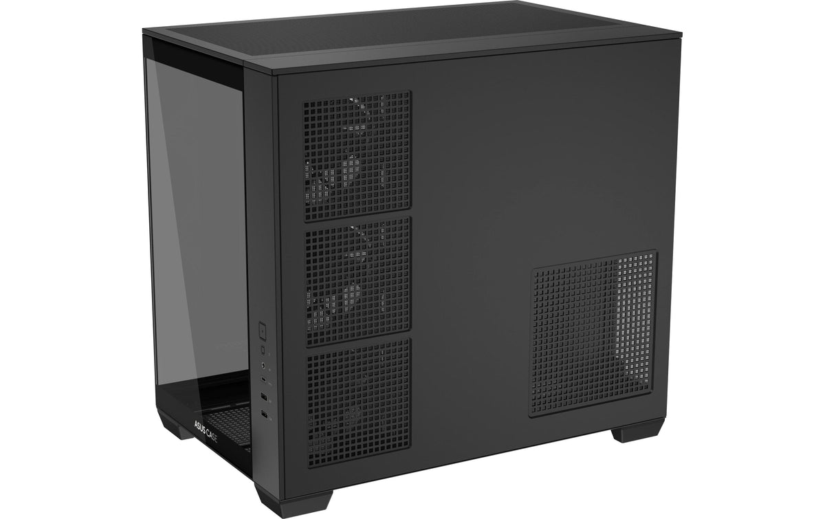 ASUS A32 PLUS TG – PC-Gehäuse (Mid-Tower) – für ATX/mATX/ITX, 2×3,5" + 3×2,5", 4×120 mm, ARGB, Schwarz