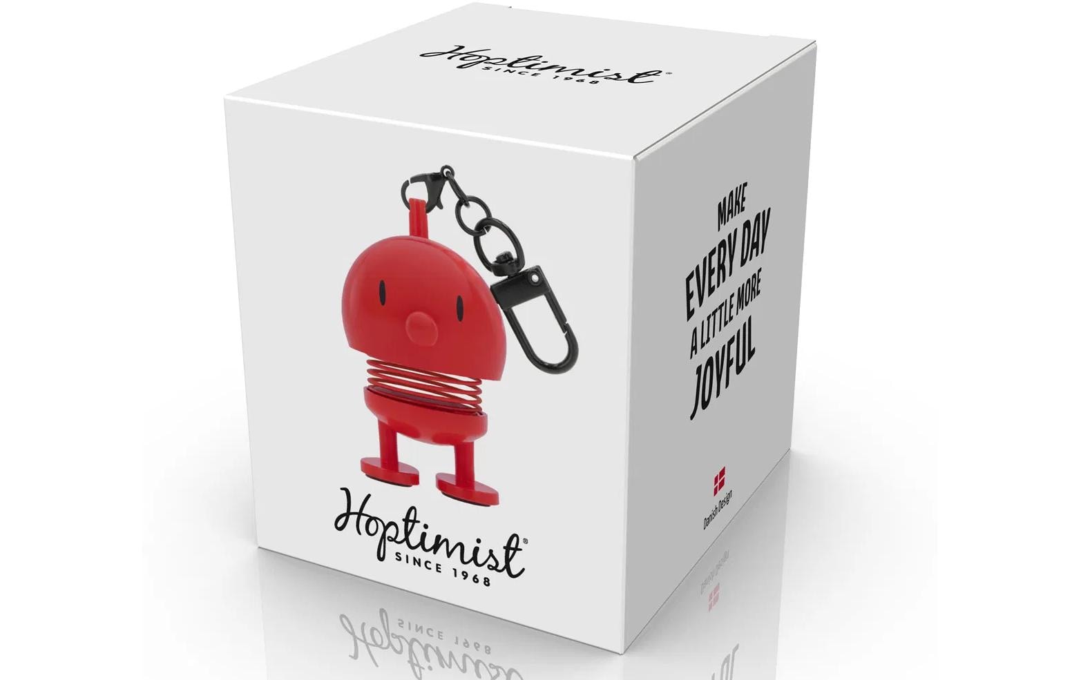 Hoptimist Deko-Schlüsselanhänger – ABS/Stahl, Rot, 40 × 34 × 59 mm