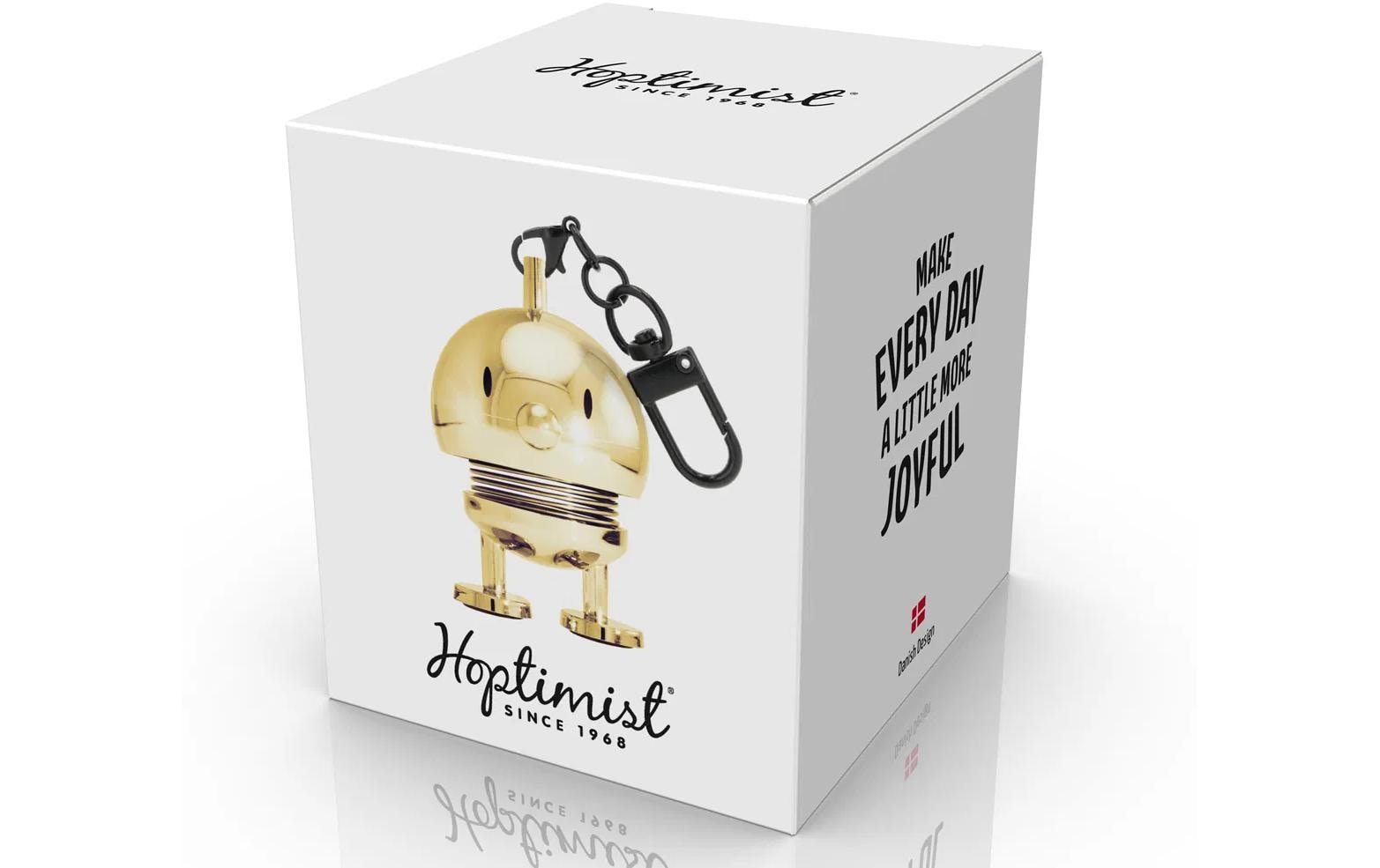 Hoptimist Schlüsselanhänger – ABS/Stahl, Gold, 40 × 34 × 59 mm