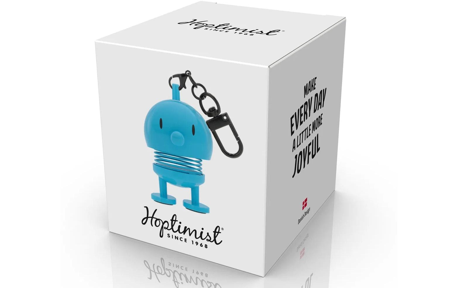 Hoptimist Gepäckanhänger – 4 × 3,4 × 5,9 cm – Blau, ABS/Stahl, Figur