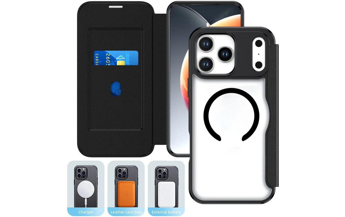 4smarts Urban Pro Folio – für Apple iPhone 17 Pro / iPhone 18 Pro, MagSafe, Kunststoff, Schwarz