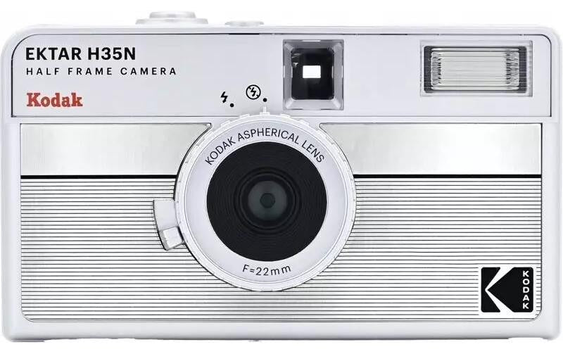 Kodak H35-N – Kompaktkamera, 135er Film, Fixfokus, Integrierter Blitz, Silber
